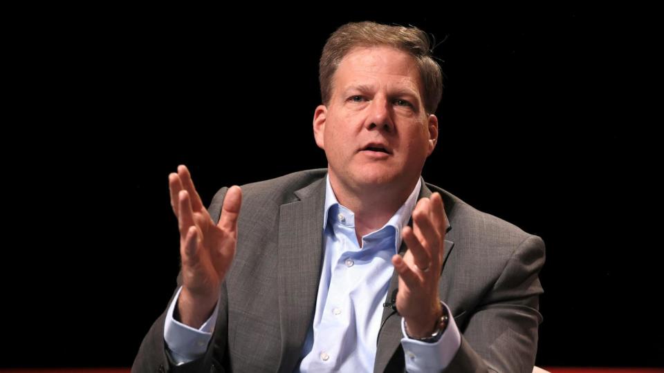 PHOTO: In this April 25, 2023, file photo, Chris Sununu speaks onstage at the 2023 TIME100 Summit at Jazz at Lincoln Center in New York. (Jemal Countess/Getty Images for TIME, FILE)