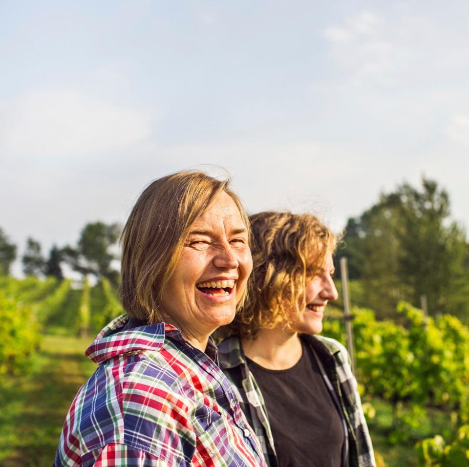 Friends at a vineyard