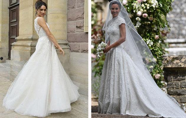 <p>We'll have to wait and see if Meghan picks an English designer for her wedding like Giles Deacon, who did Pippa's lace gown.</p>