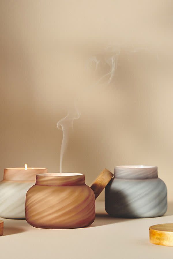 2) Sandstone Glass Jar Candle