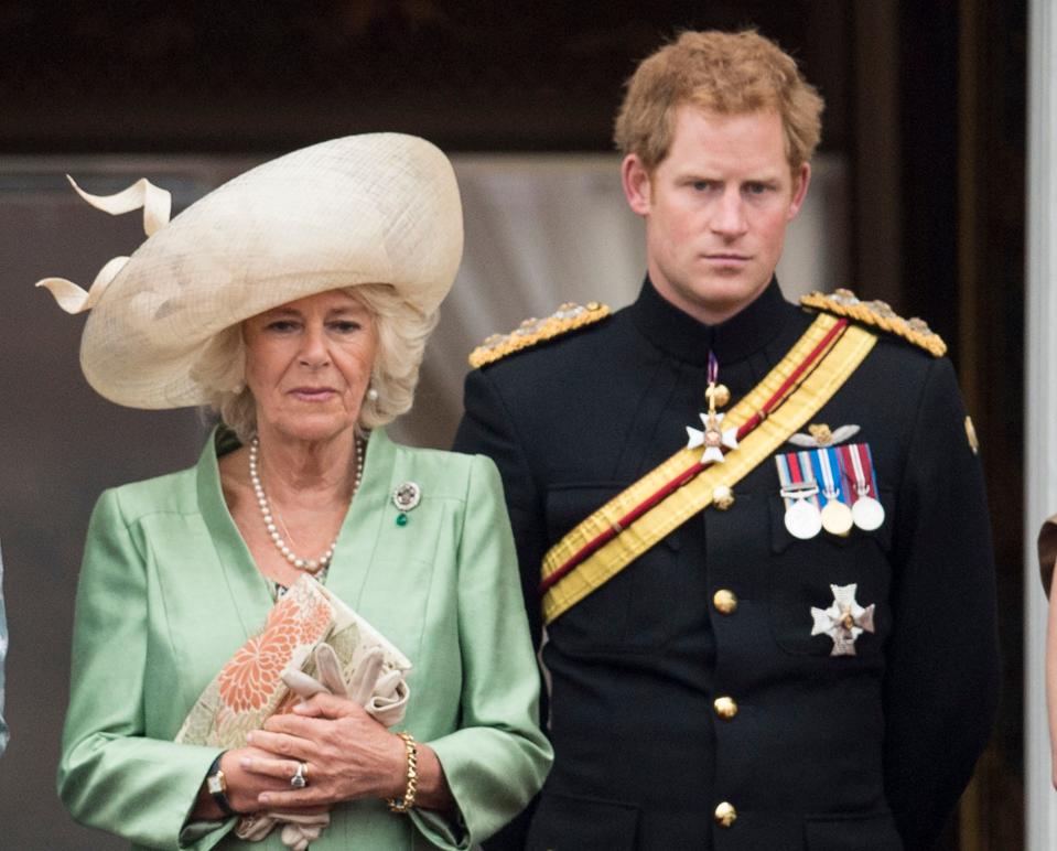 Camilla and Harry during the annual Trooping the Colour ceremony at Buckingham Palace in 2015.