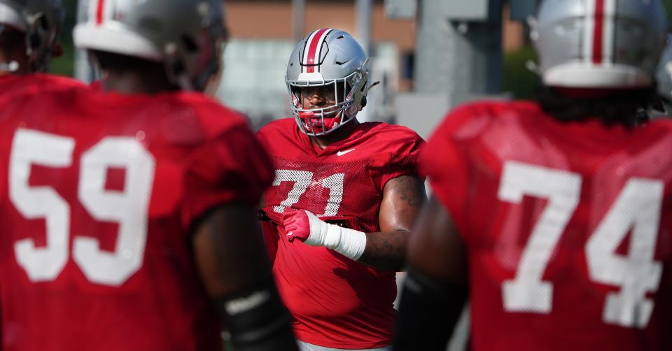 Josh Simmons has earned the starting left tackle job at Ohio State after transferring from San Diego State.