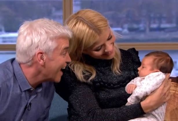 Holly and Phil met baby Sunday on the show. Copyright: [ITV]