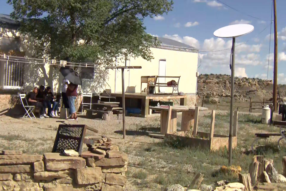 Students use their laptops, under supervision, using Internet provided by Starlink, in Cuba, N.M. (NBC News)