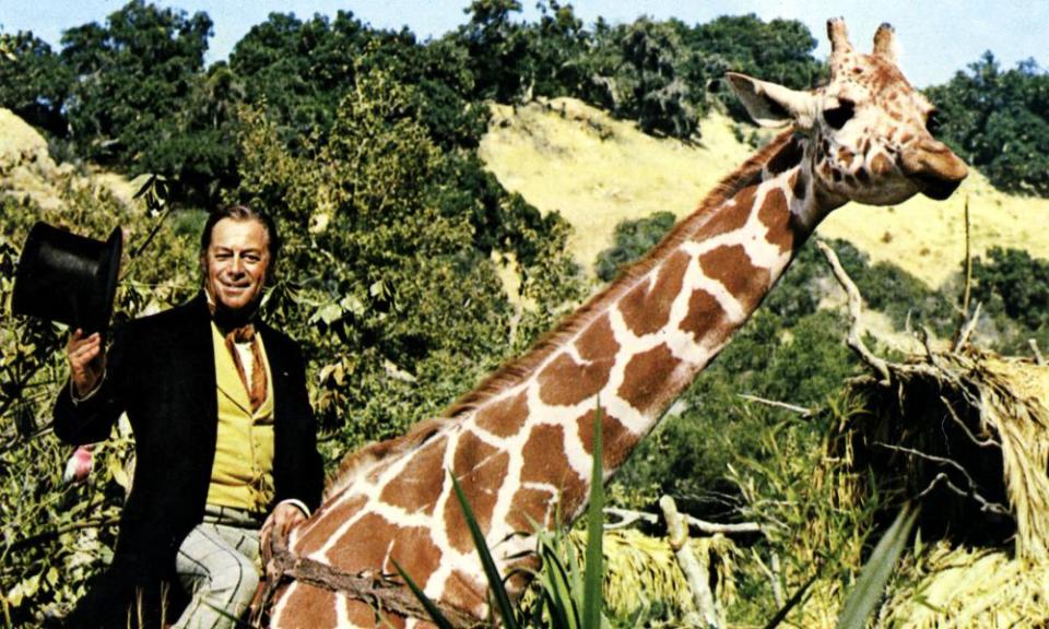 Rex Harrison in the 1967 film Doctor Dolittle. He sort of sang his way through Leslie Bricusse’s Talk to the Animals.