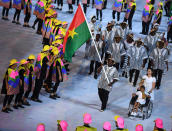 <p>Hands down, this might be the best Opening Ceremony outfit of the night. It ticked not one, not two, but <i>three</i> of fashion’s favorite tropes: the stripes, the tunic shape, and the street style-worthy hat. And as a bonus, intricate prints and detailing. </p><p><i>(Photo: Getty Images)</i><br></p>