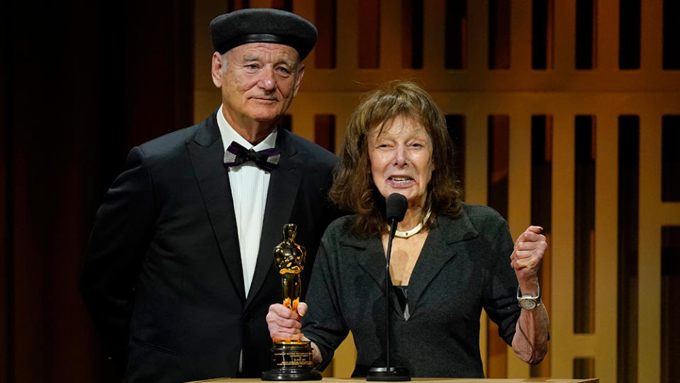 Bill Murray presents Elaine May with an honorary award at the Governors Awards. - Credit: Chris Pizzello/Invision/AP