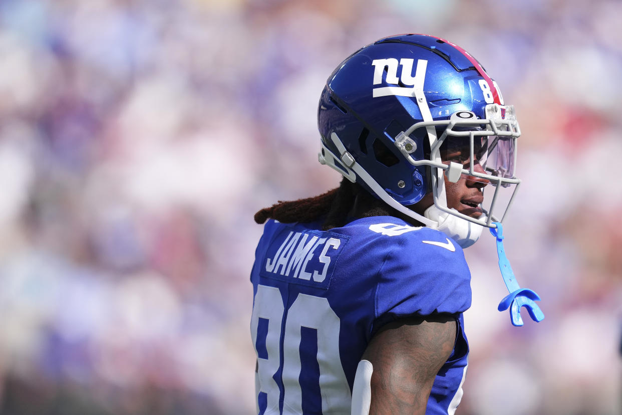 Richie James #80 of the New York Giants is doing unexpectedly well in fantasy