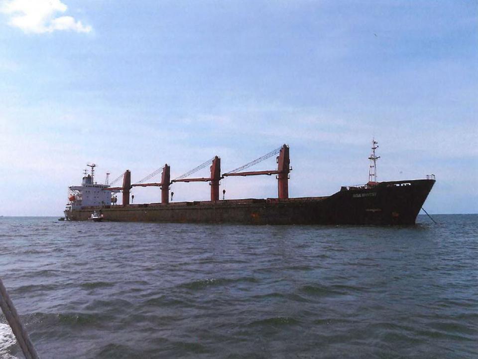This undated image released by the US Attorney's Office for the Southern District of New York, shows the cargo vessel "Wise Honest." - The US on May 9, 2019, announced the seizure of the North Korean "Wise Honest," saying it had violated international sanctions by exporting coal and importing machinery.
