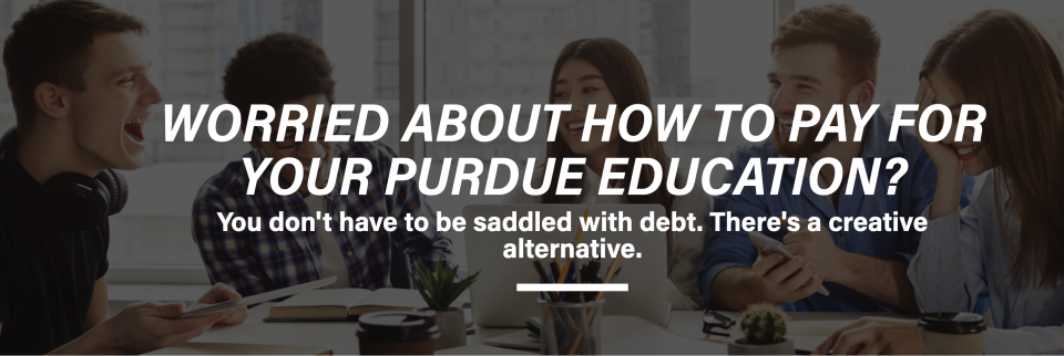 A Purdue ad for ISAs as an alternative to student loans. (Source: Purdue)