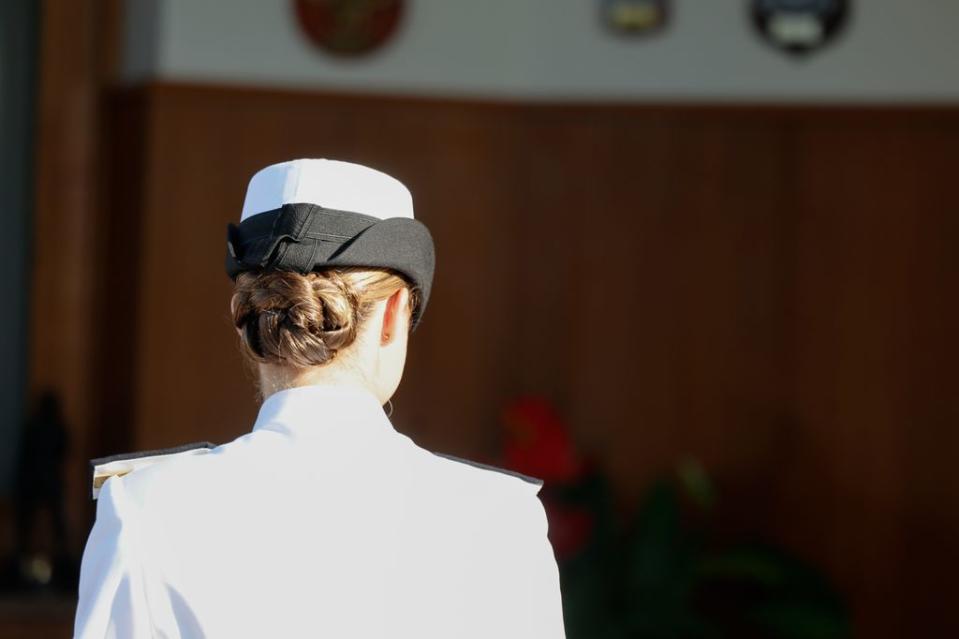 La Princesa Leonor de Borbón durante su ingreso en la Escuela Naval de Marín en Pontevedra