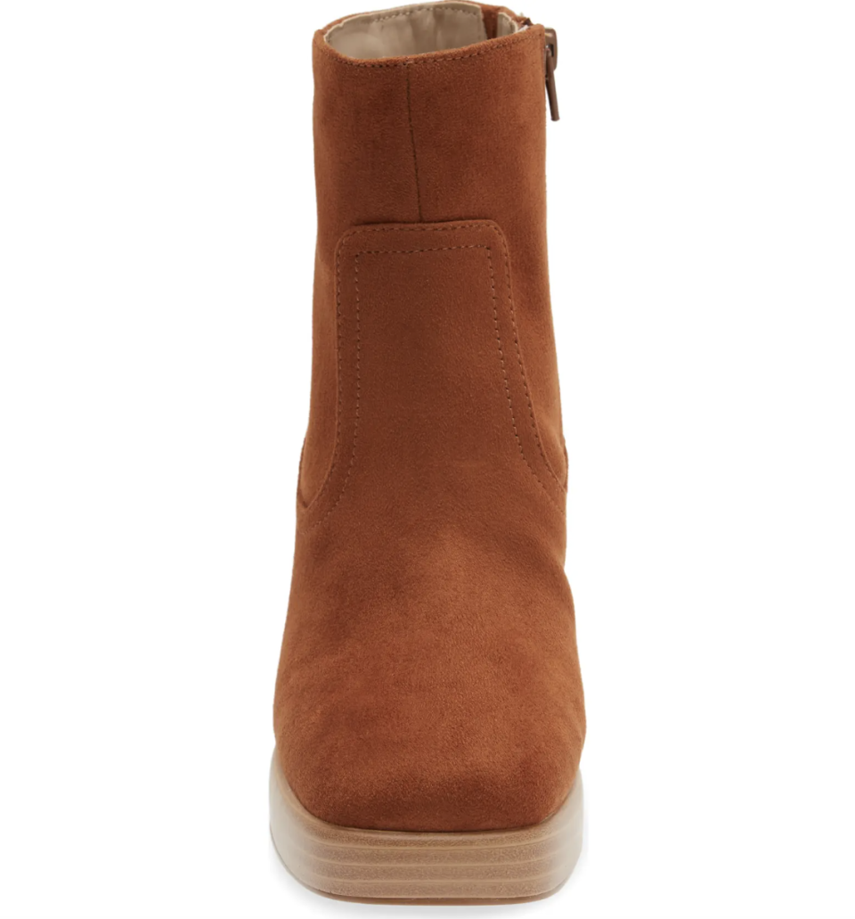 BP. Keyla Platform Bootie in tan chestnut (Photo via Nordstrom)