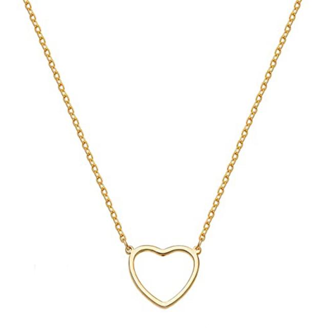 Tewiky Cute Heart Necklace Gold Heart Pendant Choker Necklaces Small Gold  Love Open Heart Chain Necklace