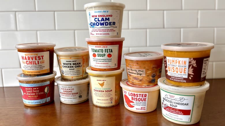 Trader Joe's soups in rows