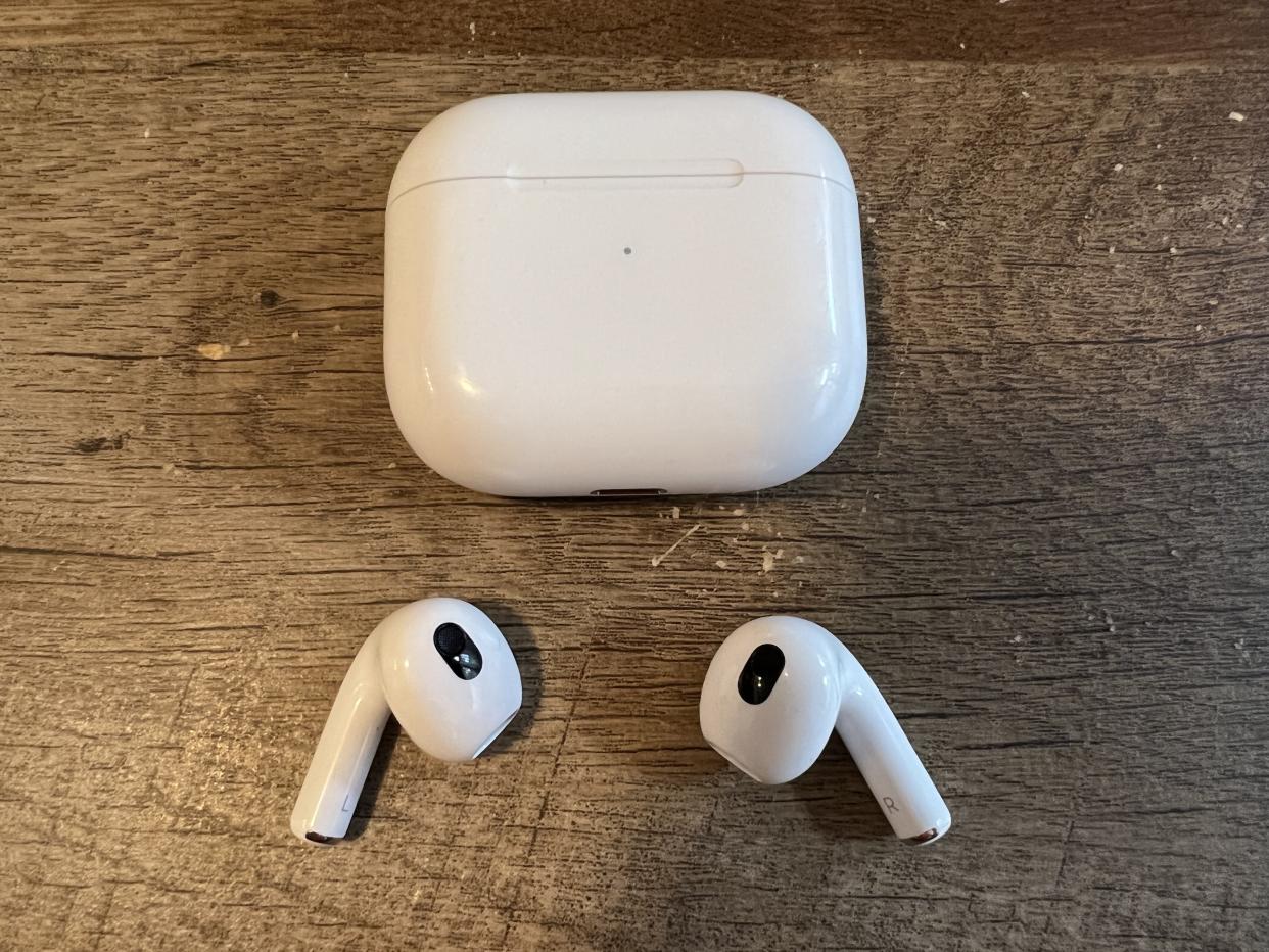 Apple's third-generation AirPods pack fantastic audio and many of the features found on the more expensive Pros, but they don't offer active-noise cancelling. (Image: Howley)