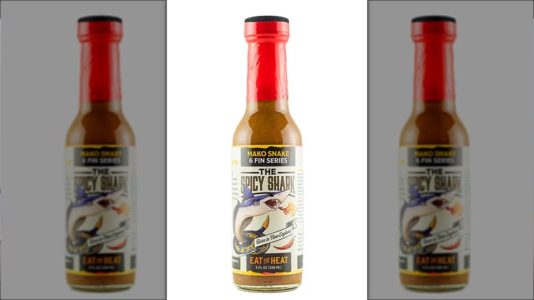 bottle of Mako Snake hot sauce by The Spicy Shark
