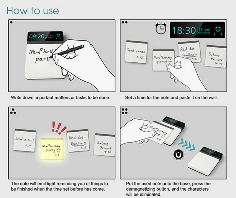小紙條自動提醒 智慧型便利貼會發光！