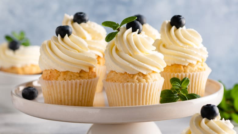 Cream cheese frosted cupcakes