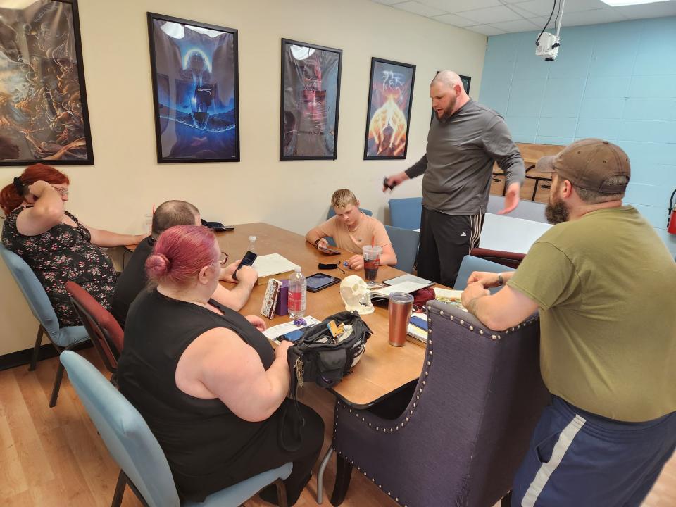 Gamers enjoy a Dungeons & Dragons one-shot game at Haven Games in Nixa on Friday, June 23, 2023. Haven Games hosts one-shot games every Friday night from 6-9 p.m.