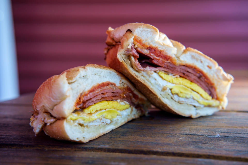 <div><p>"Depending on where you live, you might find Taylor ham as a pork roll in your stores, if at all." </p><p>—<a href="https://www.reddit.com/user/phoenixthoughts/" rel="nofollow noopener" target="_blank" data-ylk="slk:u/phoenixthoughts;elm:context_link;itc:0;sec:content-canvas" class="link ">u/phoenixthoughts</a></p><p><b>Runner-up:</b> "A big plate of disco fries; which are cheese and brown gravy on top of french fries." —<a href="https://www.reddit.com/user/peachplastic/" rel="nofollow noopener" target="_blank" data-ylk="slk:u/peachplastic;elm:context_link;itc:0;sec:content-canvas" class="link ">u/peachplastic</a></p></div><span> Getty Images</span>