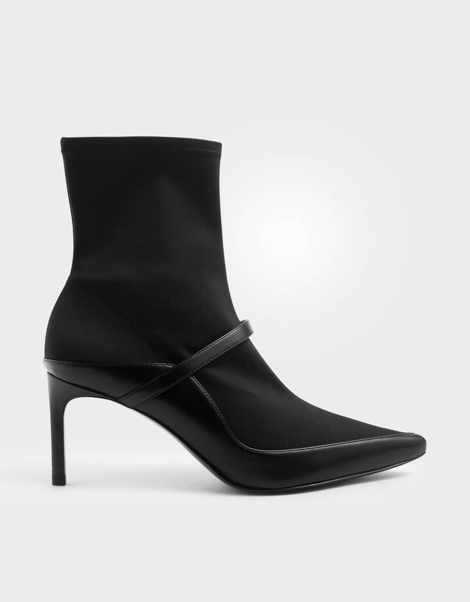 Charles & Keith Pointed Toe Sock Boots