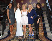 On Tuesday, all five members of the Spice Girls reunited in London to announce the upcoming launch of "Viva Forever," a jukebox musical based on their top pop hits, which was written by "Ab Fab's" Jennifer Saunders. Which one of the ladies: Mel B. (in Lanvin), Mel C. (in Acne), Geri, Emma, or Victoria (in Victoria Beckham) looked best? We're leaning towards Sporty ... especially because she got that snaggle tooth fixed. (6/26/2012)
