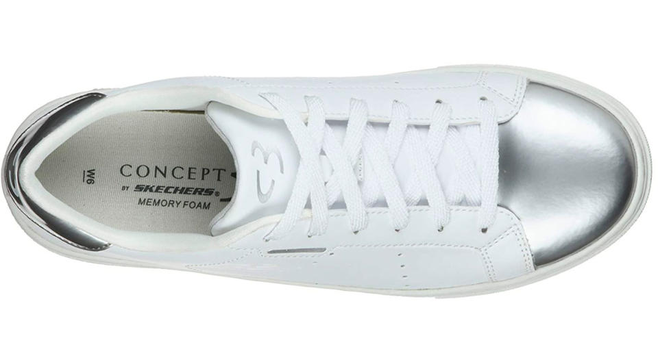 Next Big Shine Lace-up Fashion Sneaker in White/Silver (Photo: Amazon)