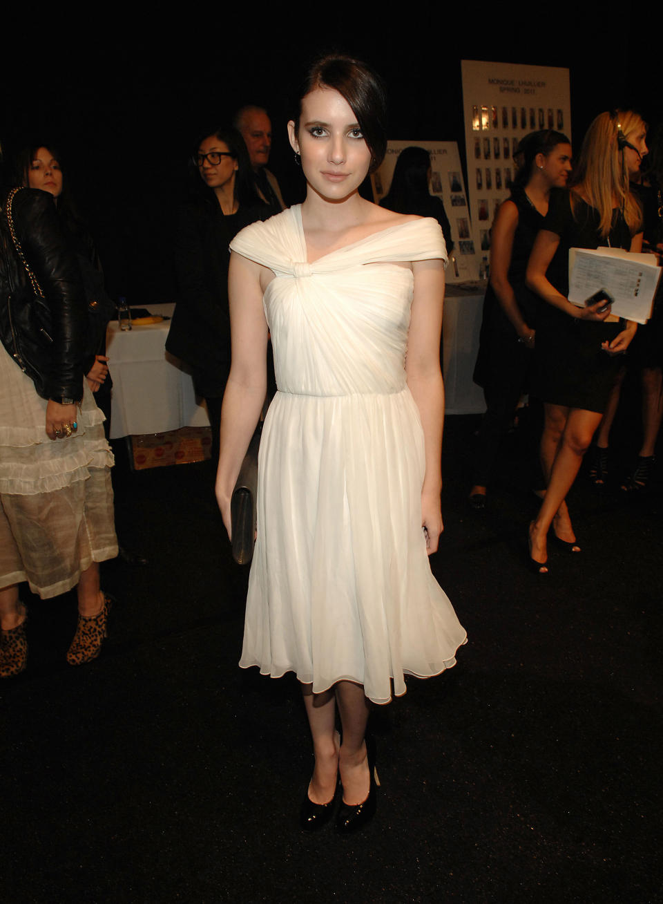 Emma Roberts at Monique Lhuillier