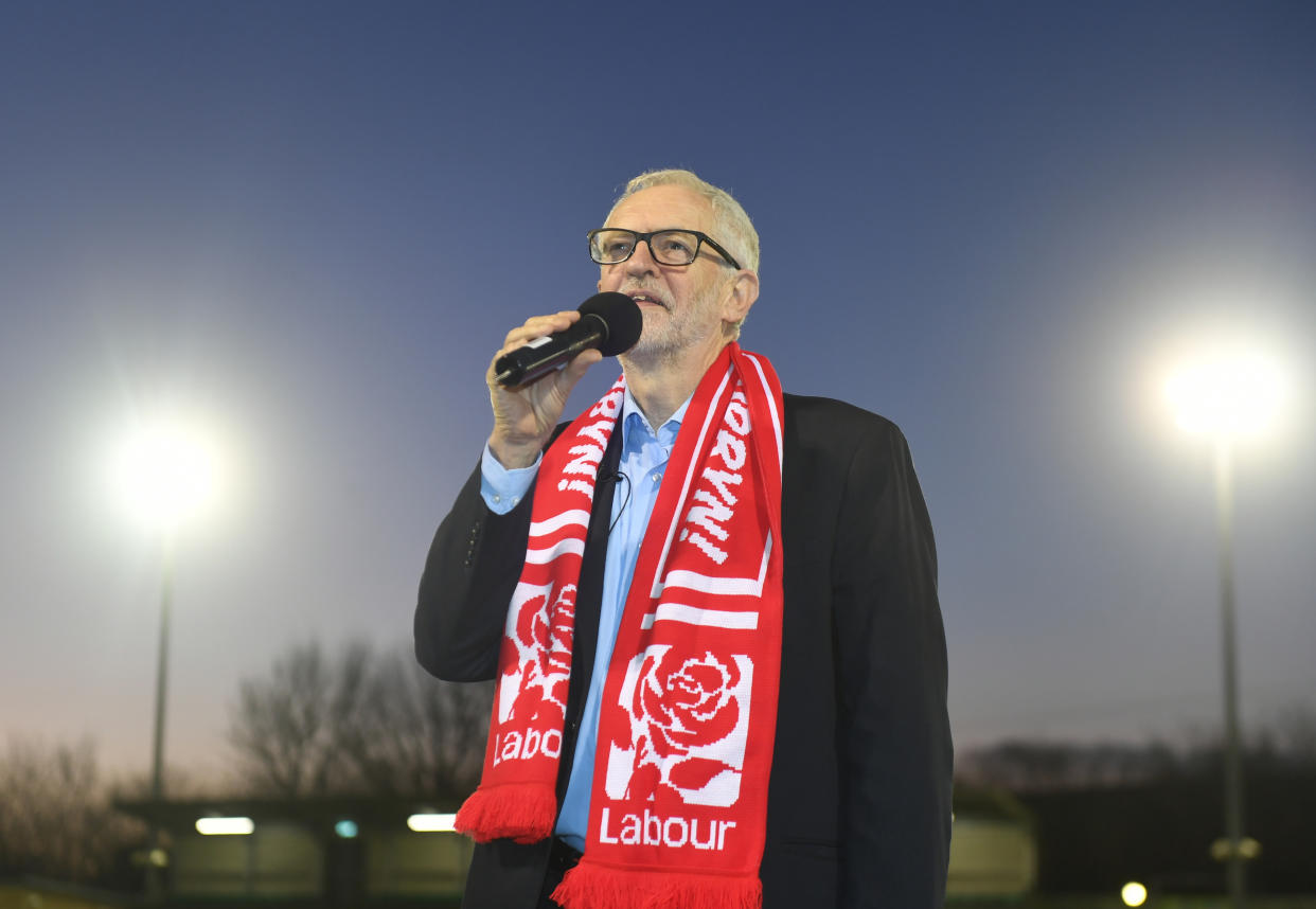 Labour leader Jeremy Corbyn at Forest Green Rovers in Nailsworth, Stroud, while on the General Election campaign trail.