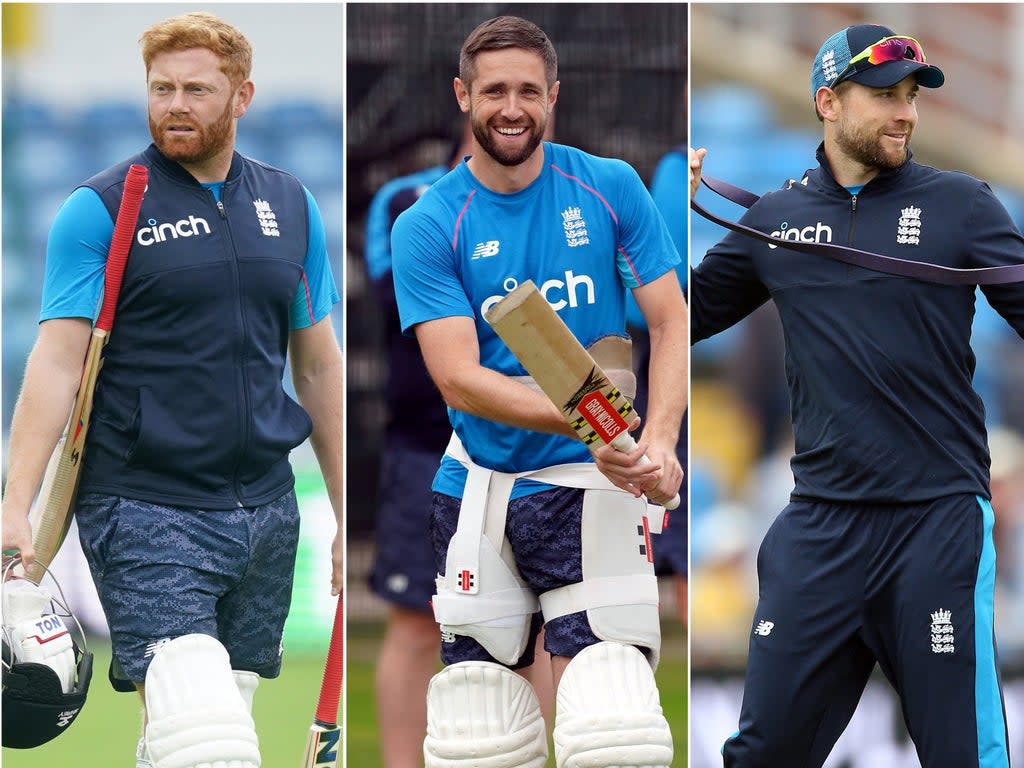 Jonny Bairstow, Chris Woakes and Dawid Malan (PA) (pa)