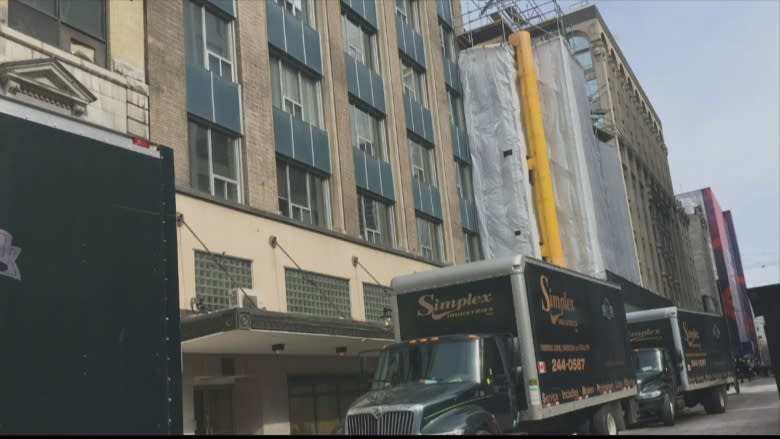 Construction blasting exposes weak columns in Sparks Street building