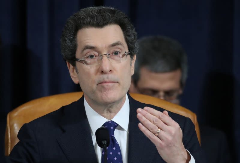 Majority counsel Norm Eisen questions constitutional scholars during a House Judiciary Committee hearing on the impeachment Inquiry into U.S. President Donald Trump on Capitol Hill in Washington