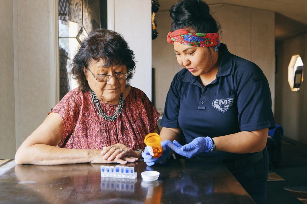 Research reveals what generations of tribes know firsthand: that forced assimilation and unhealthy conditions at compulsory boarding schools takes a permanent toll. <a href="https://www.gettyimages.com/detail/photo/senior-healthcare-assistance-in-a-home-royalty-free-image/1397246903?adppopup=true" rel="nofollow noopener" target="_blank" data-ylk="slk:RichLegg/E+ via Getty Images;elm:context_link;itc:0;sec:content-canvas" class="link ">RichLegg/E+ via Getty Images</a>