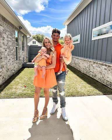 <p>Patrick Mahomes/Instagram</p> Brittany and Patrick Mahomes with son Bronze and daughter Sterling