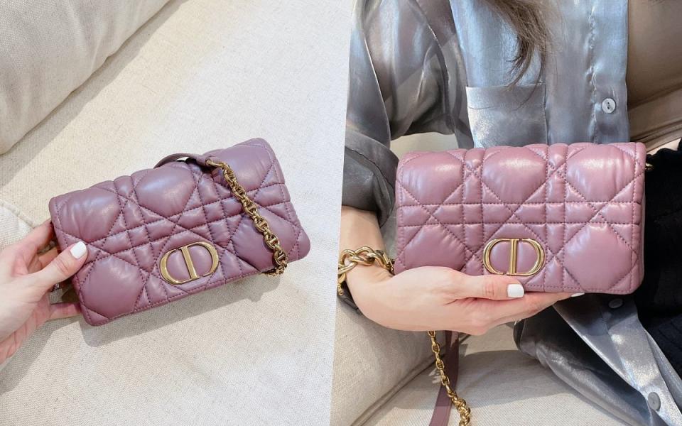 DIOR CARO 大型藤格紋圖案小袋  NT$ 88,000  Photo Via:LOOKin編輯拍攝