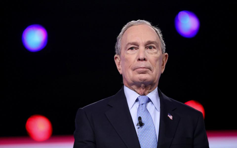 Mike Bloomberg, the former mayor of New York, has targeted Trump with his latest advert, 'Pandemic' -  LOGAN CYRUS / AFP