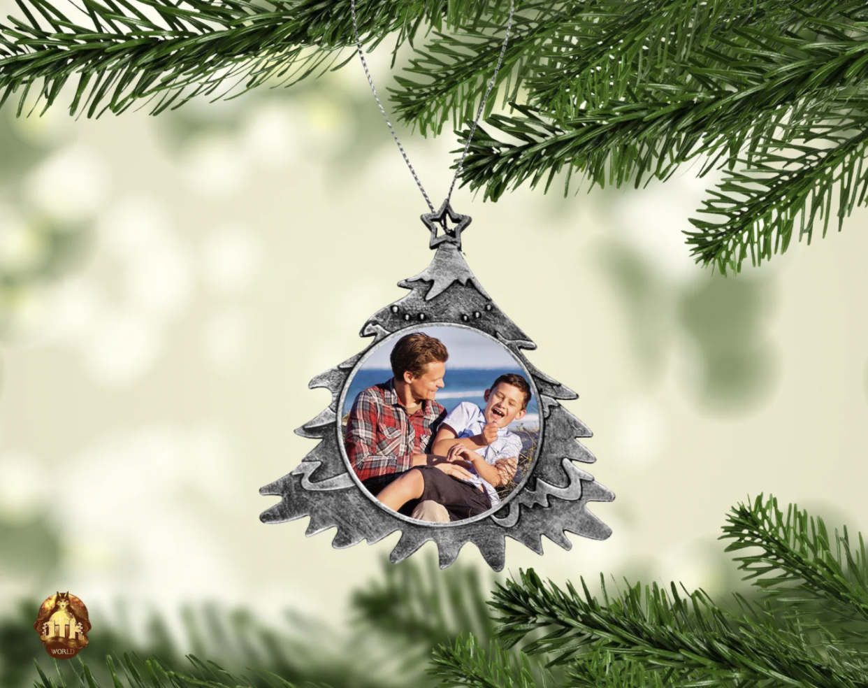 Personalized Silver Christmas Tree Ornament