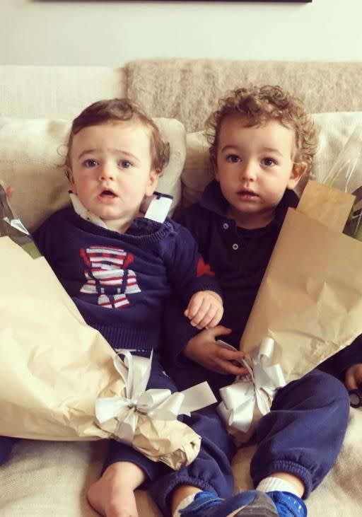 Two-year-old Ted (right) told his dad he 'died in a tunnel in Paris.' Source: Instagram