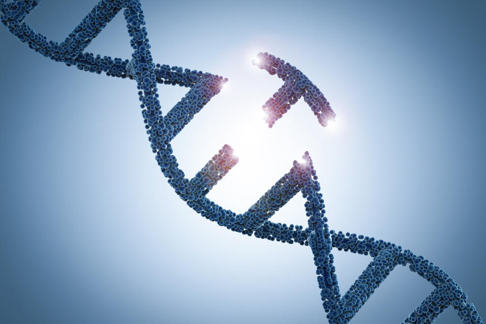 DNA with a part separated from the DNA helix.