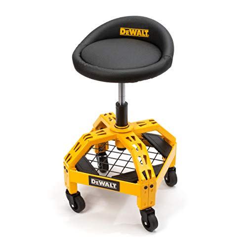 <p><strong>DeWalt</strong></p><p>amazon.com</p><p><strong>$167.29</strong></p><p><a href="https://www.amazon.com/dp/B07JMKH69X?tag=syn-yahoo-20&ascsubtag=%5Bartid%7C10064.g.40060452%5Bsrc%7Cyahoo-us" rel="nofollow noopener" target="_blank" data-ylk="slk:Shop Now;elm:context_link;itc:0;sec:content-canvas" class="link ">Shop Now</a></p><p>Now this is a thoughtful Father's Day gift. The rip-resistant vinyl and foam-padded seat of this <strong>DeWalt shop stool</strong> provides a comfortable perch while Dad works. He'll be able to rotate 360 degrees, customize the seat height from 24 to 28 inches, and stash his tools below on the wire-grid shelf. With a sturdy steel-frame construction, this shop stool can easily support up to 300 pounds, and the industrial powder-coated steel will not chip or fade.</p>