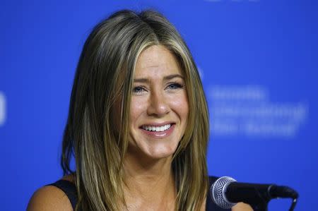 Actress Jennifer Aniston speaks at the "Cake" news conference at the Toronto International Film Festival (TIFF) in Toronto, September 9, 2014. REUTERS/Mark Blinch
