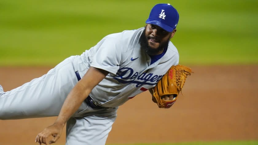 Los Angeles Dodgers relief pitcher Kenley Jansen (74) in the ninth inning.