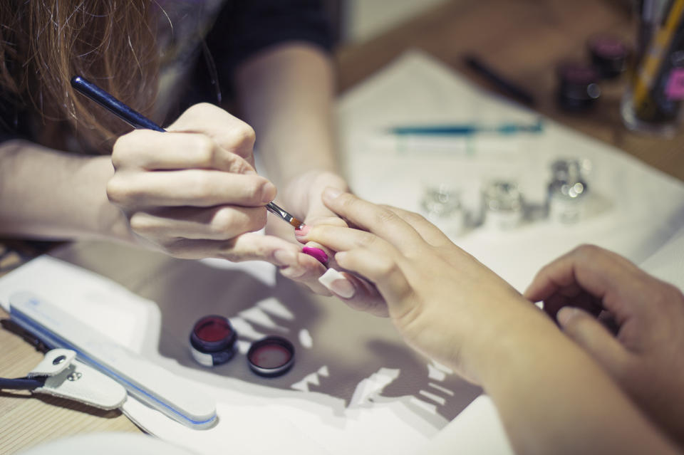 Person getting a manicure