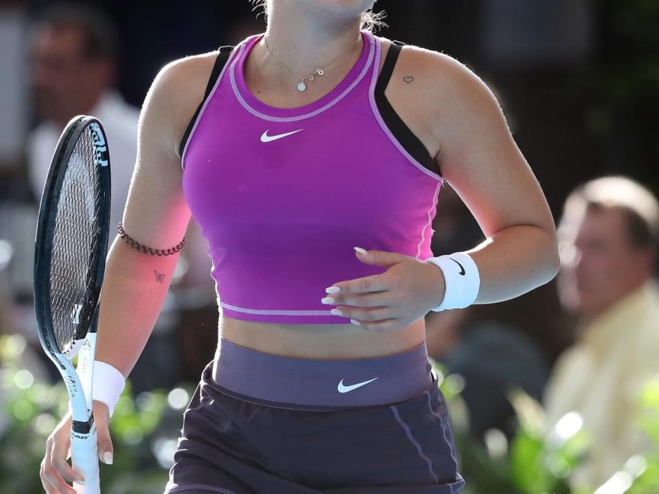 Canadian Bianca Andreescu, shown here, lost to Veronika Kudermetova in straight sets during their round of 16 matchup on Wednesday at the 2023 Adelaide International. (Sarah Reed/Getty Images - image credit)