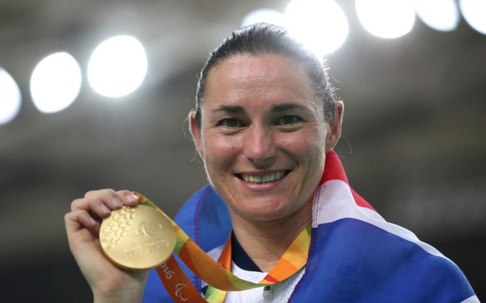 Dame Sarah Storey won her 12th Paralympic gold medal in the C5 three-kilometres individual pursuit in Rio - PA