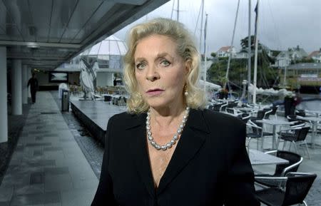 Actress Lauren Bacall attends the Norwegian International film festival as a guest in Haugesund in this file picture taken August 17, 2007. REUTERS/Helge Hansen/Scanpix/Files