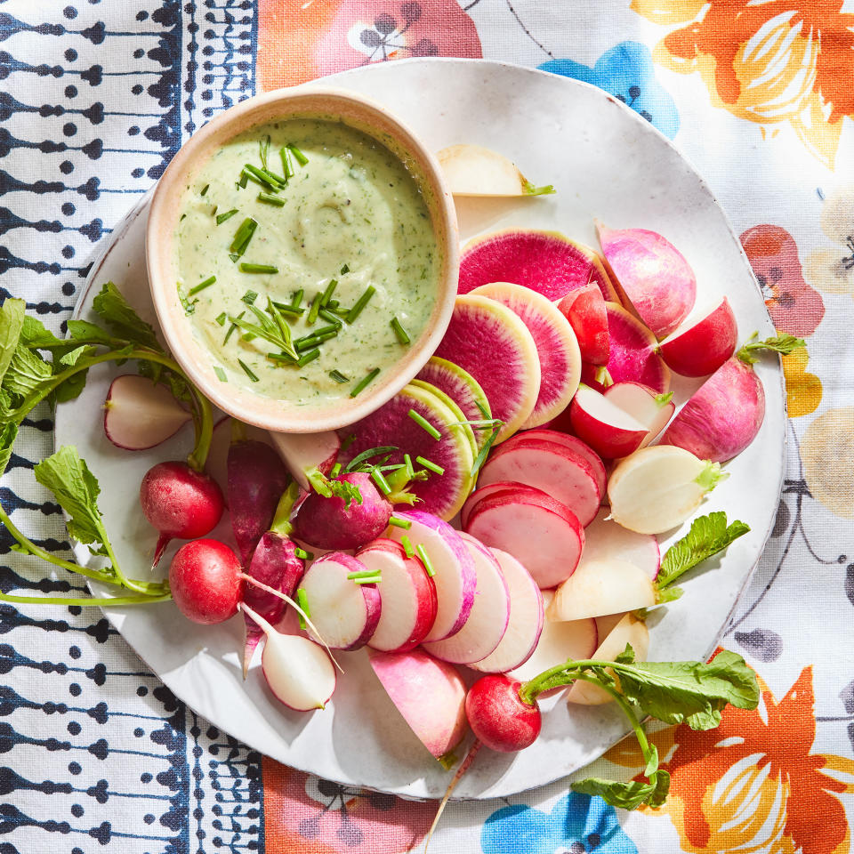 Radishes with Green Goddess Dressing