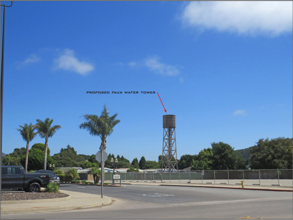 A rendering shows what the proposed cell tower would look like near Sunrise Terrace Mobile Home Park in Arroyo Grande.