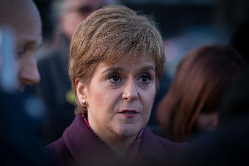 SNP leader Nicola Sturgeon during a visit to Hawick: PA