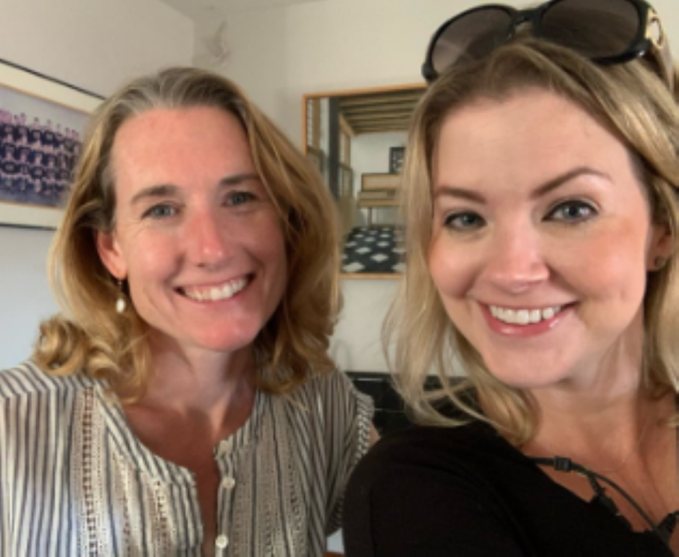 FSU alumna Aloura Charles (left), who is also a writer, director and filmmaker, takes a photo with Jessica Matthews (right), producer of their short film "UNDER."